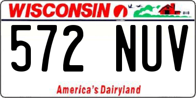 WI license plate 572NUV