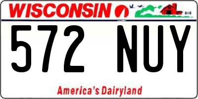 WI license plate 572NUY