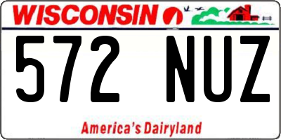 WI license plate 572NUZ