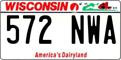 WI license plate 572NWA