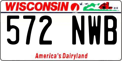 WI license plate 572NWB