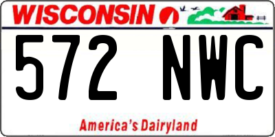 WI license plate 572NWC