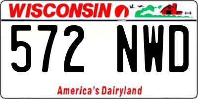WI license plate 572NWD