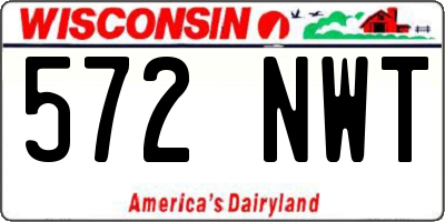 WI license plate 572NWT