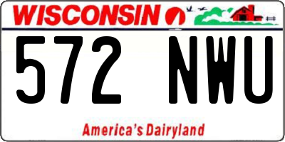 WI license plate 572NWU
