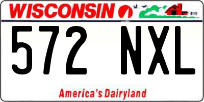 WI license plate 572NXL