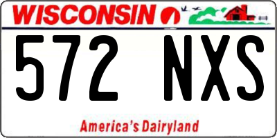 WI license plate 572NXS