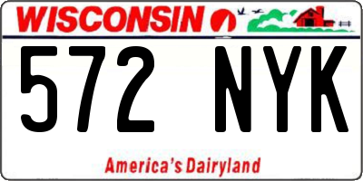 WI license plate 572NYK