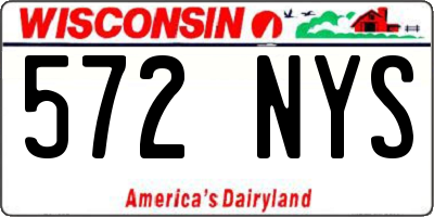 WI license plate 572NYS