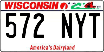 WI license plate 572NYT
