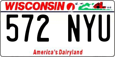 WI license plate 572NYU