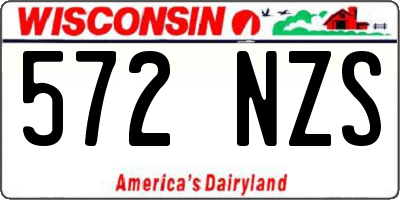 WI license plate 572NZS