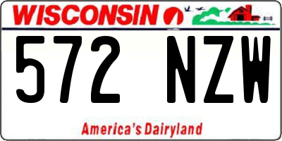 WI license plate 572NZW