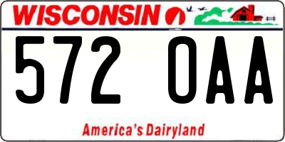 WI license plate 572OAA