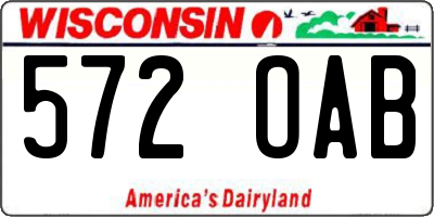 WI license plate 572OAB