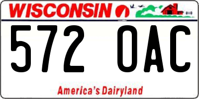 WI license plate 572OAC