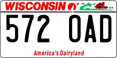 WI license plate 572OAD