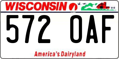 WI license plate 572OAF