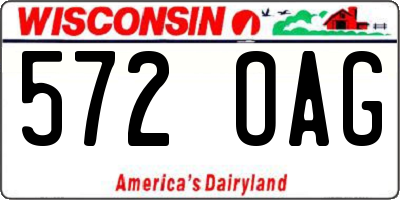 WI license plate 572OAG