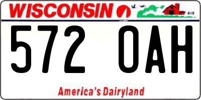 WI license plate 572OAH