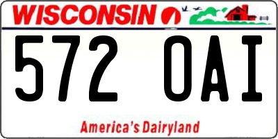 WI license plate 572OAI
