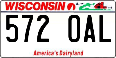 WI license plate 572OAL