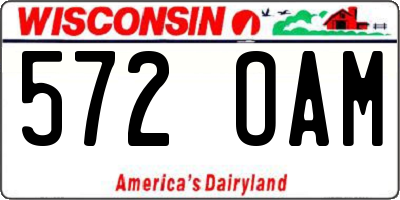 WI license plate 572OAM