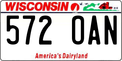 WI license plate 572OAN