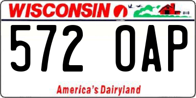 WI license plate 572OAP