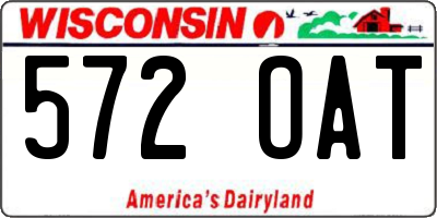 WI license plate 572OAT