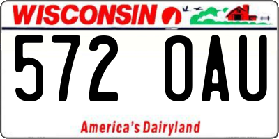 WI license plate 572OAU