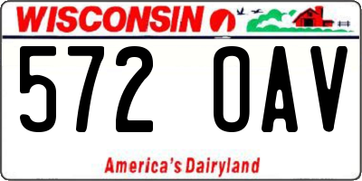 WI license plate 572OAV
