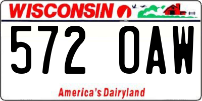 WI license plate 572OAW