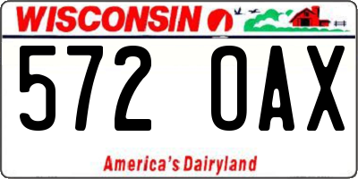 WI license plate 572OAX