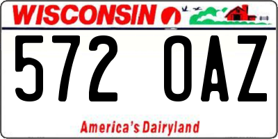 WI license plate 572OAZ
