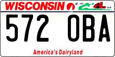 WI license plate 572OBA