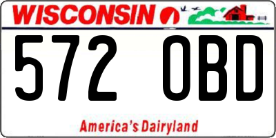 WI license plate 572OBD