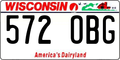 WI license plate 572OBG
