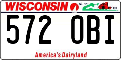WI license plate 572OBI