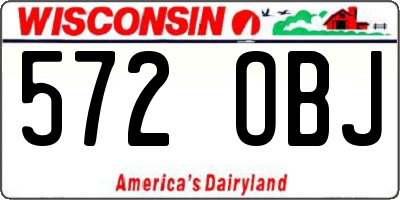 WI license plate 572OBJ