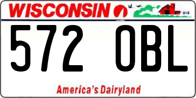 WI license plate 572OBL