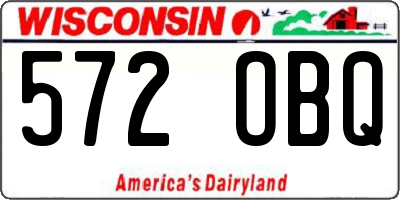 WI license plate 572OBQ