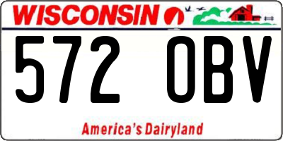 WI license plate 572OBV