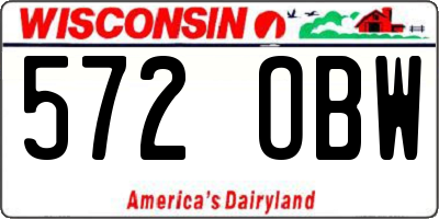 WI license plate 572OBW