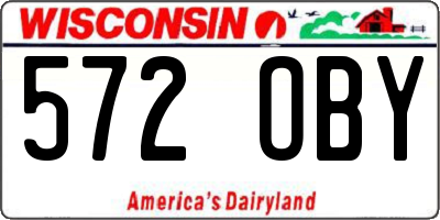 WI license plate 572OBY
