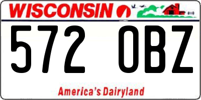 WI license plate 572OBZ