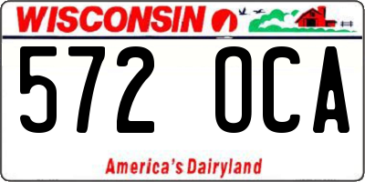 WI license plate 572OCA
