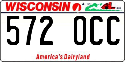 WI license plate 572OCC