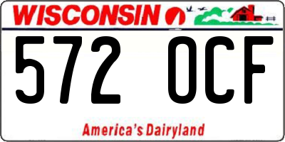 WI license plate 572OCF