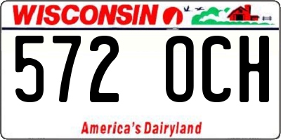 WI license plate 572OCH